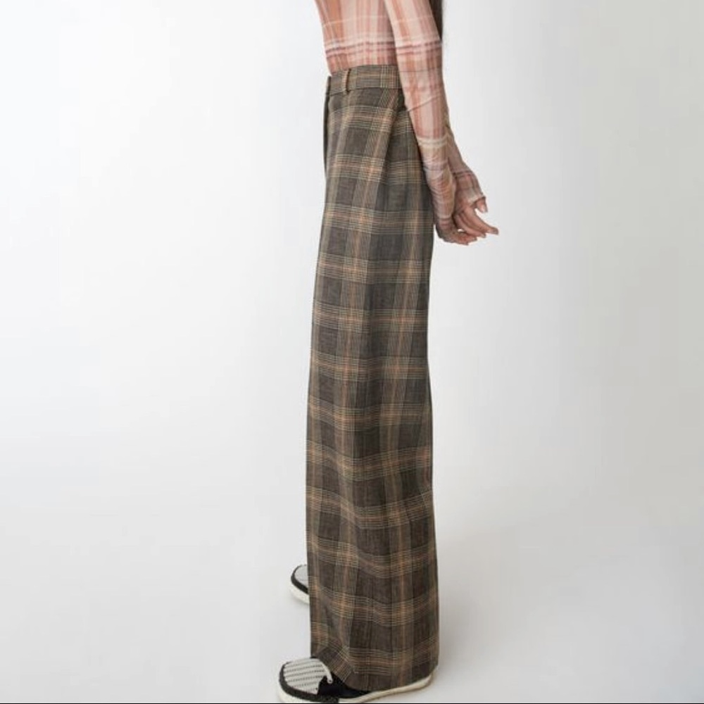 Acne Wool Prince Of Wales Checkered Trousers - Picture 2 of 13